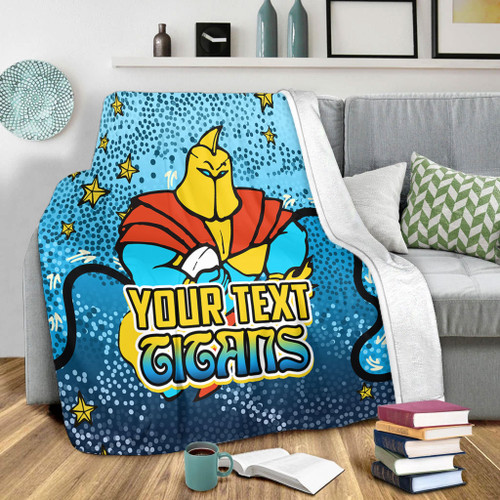Gold Coast Titans Custom Blanket - Team With Dot And Star Patterns For Tough Fan Blanket Gold Coast Titans Custom Blanket - Team With Dot And Star Patterns For Tough Fan Blanket