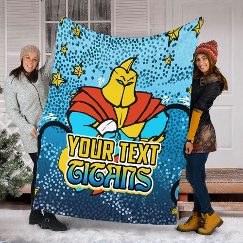 Gold Coast Titans Custom Blanket - Team With Dot And Star Patterns For Tough Fan Blanket Gold Coast Titans Custom Blanket - Team With Dot And Star Patterns For Tough Fan Blanket