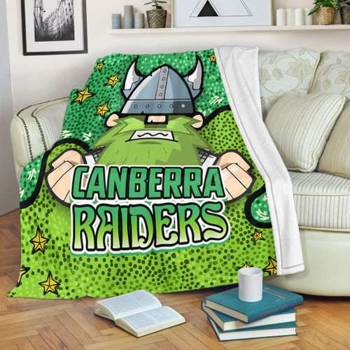 Canberra Raiders Custom Blanket - Team With Dot And Star Patterns For Tough Fan Blanket Canberra Raiders Custom Blanket - Team With Dot And Star Patterns For Tough Fan Blanket