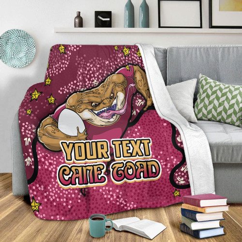 Queensland Cane Toads Custom Blanket - Team With Dot And Star Patterns For Tough Fan Blanket Queensland Cane Toads Custom Blanket - Team With Dot And Star Patterns For Tough Fan Blanket