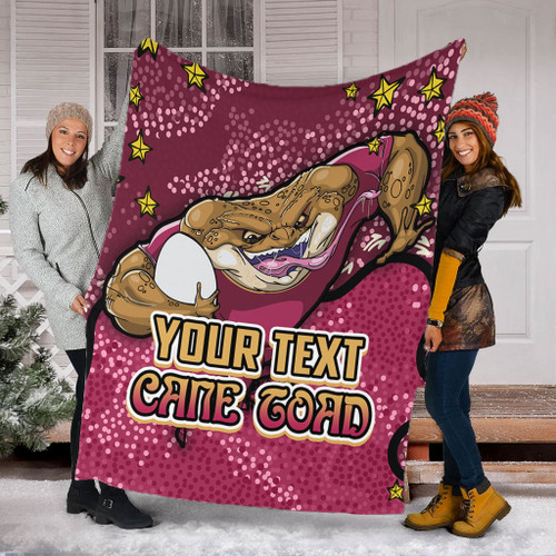 Queensland Cane Toads Custom Blanket - Team With Dot And Star Patterns For Tough Fan Blanket Queensland Cane Toads Custom Blanket - Team With Dot And Star Patterns For Tough Fan Blanket