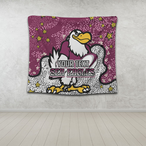 Manly Warringah Sea Eagles Tapestry - Team With Dot And Star Patterns For Tough Fan Tapestry Manly Warringah Sea Eagles Tapestry - Team With Dot And Star Patterns For Tough Fan Tapestry