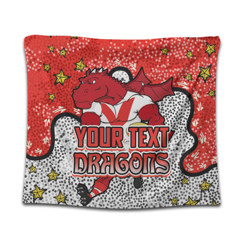 St. George Illawarra Dragons Custom Tapestry - Team With Dot And Star Patterns For Tough Fan Tapestry St. George Illawarra Dragons Custom Tapestry - Team With Dot And Star Patterns For Tough Fan Tapestry