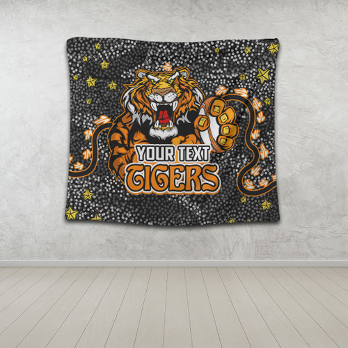 Wests Tigers Custom Tapestry - Team With Dot And Star Patterns For Tough Fan Tapestry Wests Tigers Custom Tapestry - Team With Dot And Star Patterns For Tough Fan Tapestry