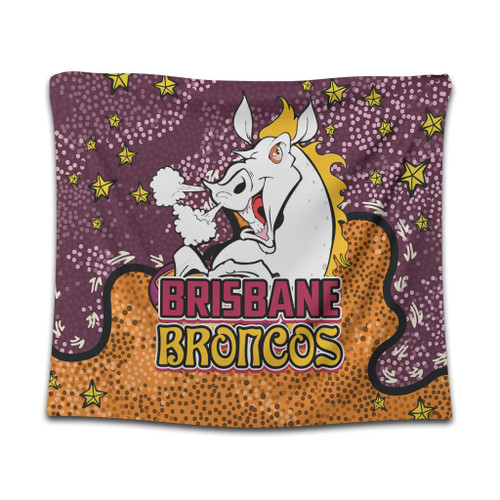 Brisbane Broncos Custom Tapestry - Team With Dot And Star Patterns For Tough Fan Tapestry Brisbane Broncos Custom Tapestry - Team With Dot And Star Patterns For Tough Fan Tapestry