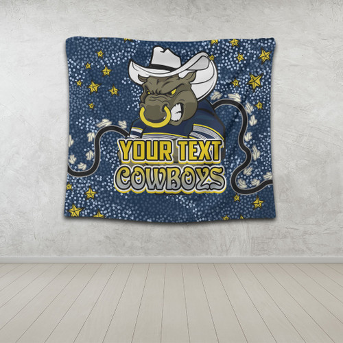 North Queensland Cowboys Custom Tapestry - Team With Dot And Star Patterns For Tough Fan Tapestry North Queensland Cowboys Custom Tapestry - Team With Dot And Star Patterns For Tough Fan Tapestry