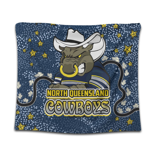 North Queensland Cowboys Custom Tapestry - Team With Dot And Star Patterns For Tough Fan Tapestry North Queensland Cowboys Custom Tapestry - Team With Dot And Star Patterns For Tough Fan Tapestry