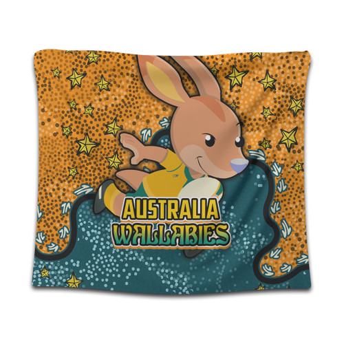 Australia Wallabies Custom Tapestry - Team With Dot And Star Patterns For Tough Fan Tapestry Australia Wallabies Custom Tapestry - Team With Dot And Star Patterns For Tough Fan Tapestry