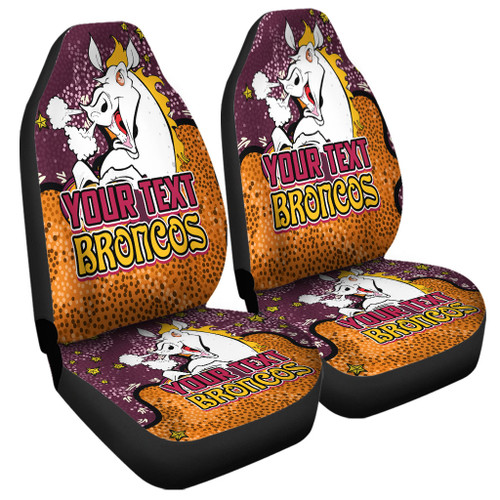 Brisbane Broncos Custom Car Seat Cover - Team With Dot And Star Patterns For Tough Fan Car Seat Cover Brisbane Broncos Custom Car Seat Cover - Team With Dot And Star Patterns For Tough Fan Car Seat Cover