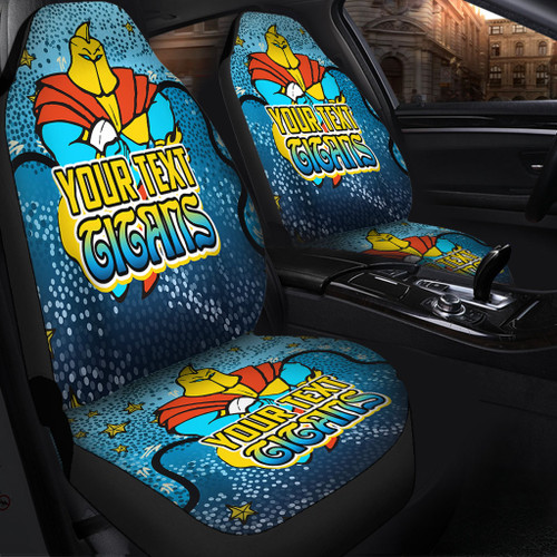 Gold Coast Titans Custom Car Seat Cover - Team With Dot And Star Patterns For Tough Fan Car Seat Cover
