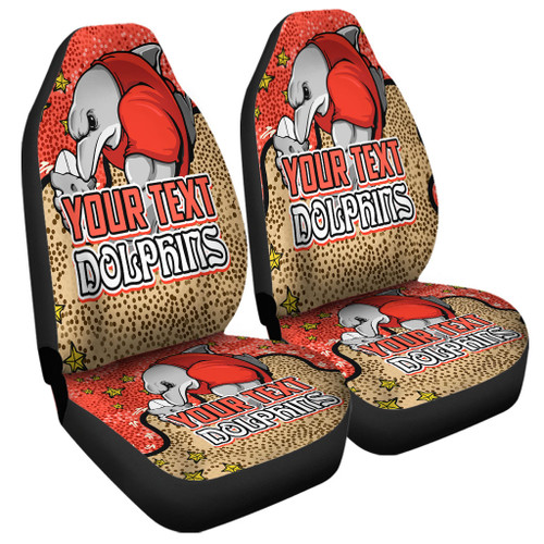 Redcliffe Dolphins Custom Car Seat Cover - Team With Dot And Star Patterns For Tough Fan Car Seat Cover Redcliffe Dolphins Custom Car Seat Cover - Team With Dot And Star Patterns For Tough Fan Car Seat Cover