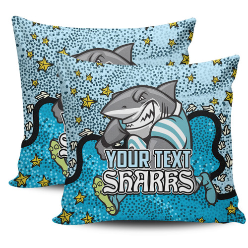 Cronulla-Sutherland Sharks Custom Pillow Cases - Team With Dot And Star Patterns For Tough Fan Pillow Cases