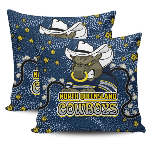 North Queensland Cowboys Custom Pillow Cases - Team With Dot And Star Patterns For Tough Fan Pillow Cases