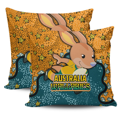 Australia Wallabies Custom Pillow Cases - Team With Dot And Star Patterns For Tough Fan Pillow Cases