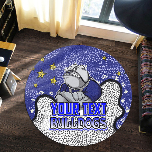 Canterbury-Bankstown Bulldogs Custom Round Rug - Team With Dot And Star Patterns For Tough Fan Round Rug
