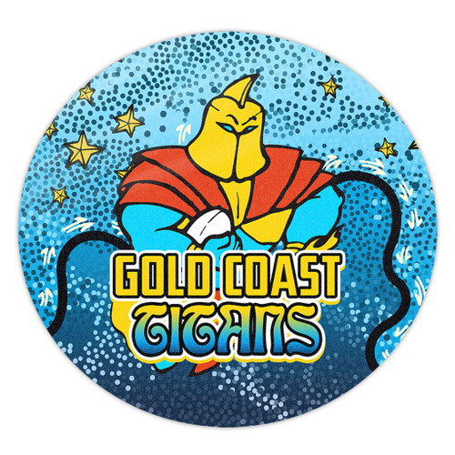 Gold Coast Titans Custom Round Rug - Team With Dot And Star Patterns For Tough Fan Round Rug