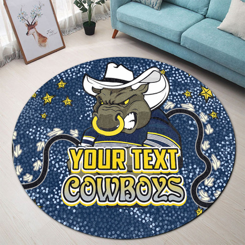 North Queensland Cowboys Custom Round Rug - Team With Dot And Star Patterns For Tough Fan Round Rug North Queensland Cowboys Custom Round Rug - Team With Dot And Star Patterns For Tough Fan Round Rug