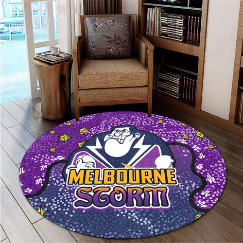 Melbourne Storm Custom Round Rug - Team With Dot And Star Patterns For Tough Fan Round Rug Melbourne Storm Custom Round Rug - Team With Dot And Star Patterns For Tough Fan Round Rug
