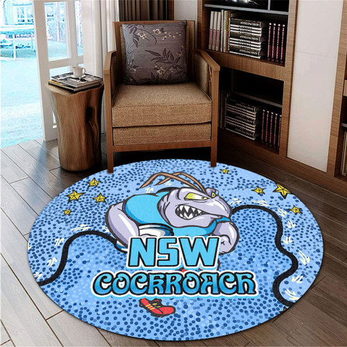 New South Wales Cockroaches Custom Round Rug - Team With Dot And Star Patterns For Tough Fan Round Rug New South Wales Cockroaches Custom Round Rug - Team With Dot And Star Patterns For Tough Fan Round Rug