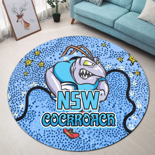 New South Wales Cockroaches Custom Round Rug - Team With Dot And Star Patterns For Tough Fan Round Rug