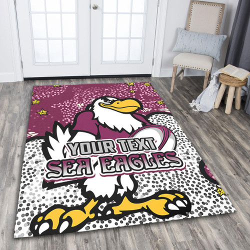 Manly Warringah Sea Eagles Area Rug - Team With Dot And Star Patterns For Tough Fan Area Rug Manly Warringah Sea Eagles Area Rug - Team With Dot And Star Patterns For Tough Fan Area Rug