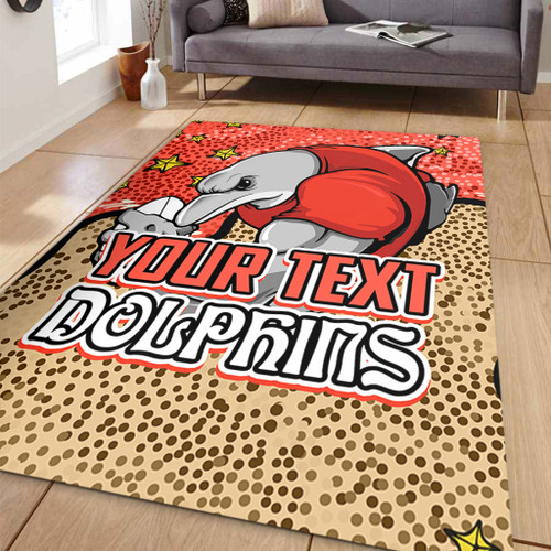 Redcliffe Dolphins Custom Area Rug - Team With Dot And Star Patterns For Tough Fan Area Rug Redcliffe Dolphins Custom Area Rug - Team With Dot And Star Patterns For Tough Fan Area Rug