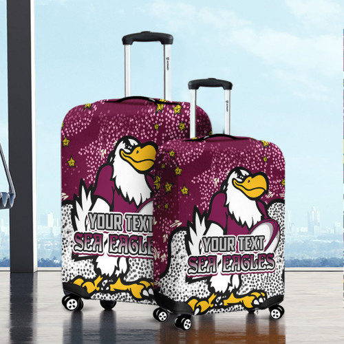 Manly Warringah Sea Eagles Luggage Cover - Team With Dot And Star Patterns For Tough Fan Luggage Cover