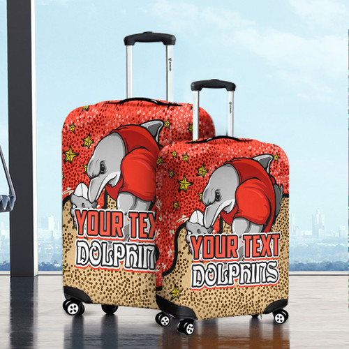 Redcliffe Dolphins Custom Luggage Cover - Team With Dot And Star Patterns For Tough Fan Luggage Cover Redcliffe Dolphins Custom Luggage Cover - Team With Dot And Star Patterns For Tough Fan Luggage Cover