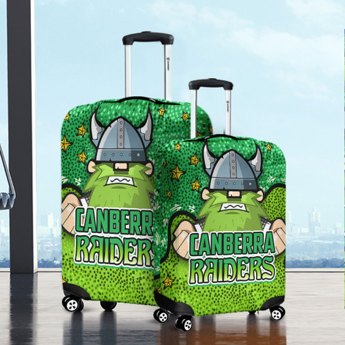 Canberra Raiders Custom Luggage Cover - Team With Dot And Star Patterns For Tough Fan Luggage Cover