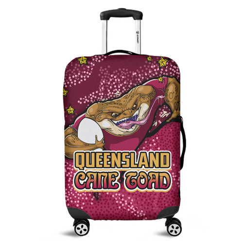 Queensland Cane Toads Custom Luggage Cover - Team With Dot And Star Patterns For Tough Fan Luggage Cover Queensland Cane Toads Custom Luggage Cover - Team With Dot And Star Patterns For Tough Fan Luggage Cover