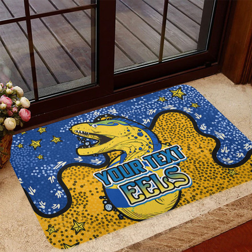 Parramatta Eels Custom Doormat - Team With Dot And Star Patterns For Tough Fan Doormat Parramatta Eels Custom Doormat - Team With Dot And Star Patterns For Tough Fan Doormat