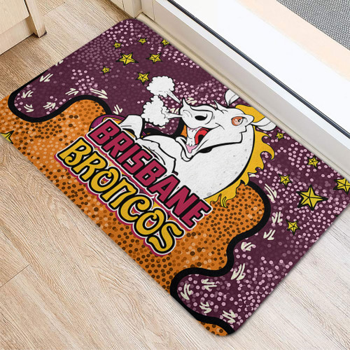 Brisbane Broncos Custom Doormat - Team With Dot And Star Patterns For Tough Fan Doormat Brisbane Broncos Custom Doormat - Team With Dot And Star Patterns For Tough Fan Doormat