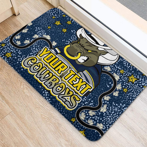 North Queensland Cowboys Custom Doormat - Team With Dot And Star Patterns For Tough Fan Doormat North Queensland Cowboys Custom Doormat - Team With Dot And Star Patterns For Tough Fan Doormat