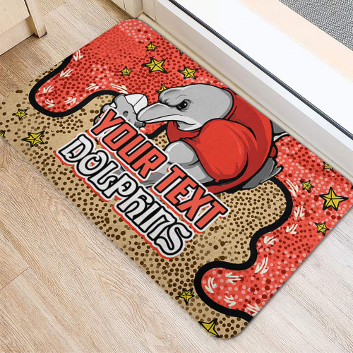 Redcliffe Dolphins Custom Doormat - Team With Dot And Star Patterns For Tough Fan Doormat Redcliffe Dolphins Custom Doormat - Team With Dot And Star Patterns For Tough Fan Doormat
