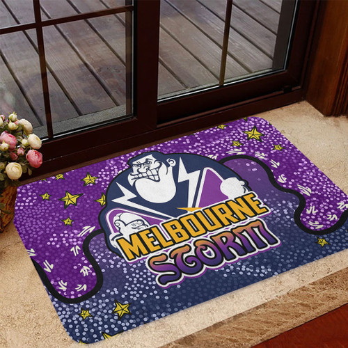 Melbourne Storm Custom Doormat - Team With Dot And Star Patterns For Tough Fan Doormat