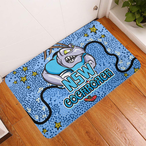 New South Wales Cockroaches Custom Doormat - Team With Dot And Star Patterns For Tough Fan Doormat New South Wales Cockroaches Custom Doormat - Team With Dot And Star Patterns For Tough Fan Doormat