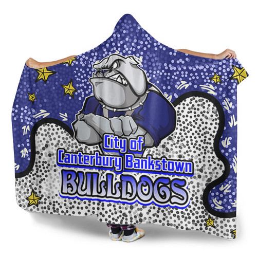 Canterbury-Bankstown Bulldogs Custom Hooded Blanket - Team With Dot And Star Patterns For Tough Fan Hooded Blanket Canterbury-Bankstown Bulldogs Custom Hooded Blanket - Team With Dot And Star Patterns For Tough Fan Hooded Blanket
