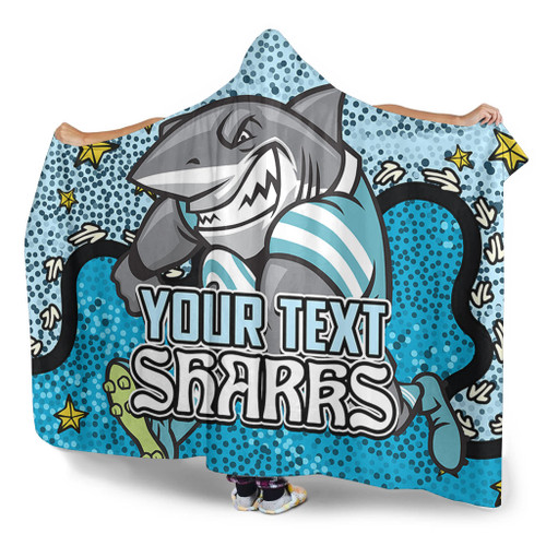 Cronulla-Sutherland Sharks Custom Hooded Blanket - Team With Dot And Star Patterns For Tough Fan Hooded Blanket Cronulla-Sutherland Sharks Custom Hooded Blanket - Team With Dot And Star Patterns For Tough Fan Hooded Blanket