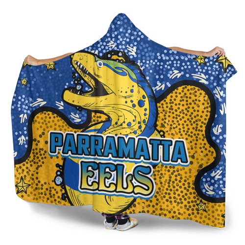Parramatta Eels Custom Hooded Blanket - Team With Dot And Star Patterns For Tough Fan Hooded Blanket Parramatta Eels Custom Hooded Blanket - Team With Dot And Star Patterns For Tough Fan Hooded Blanket