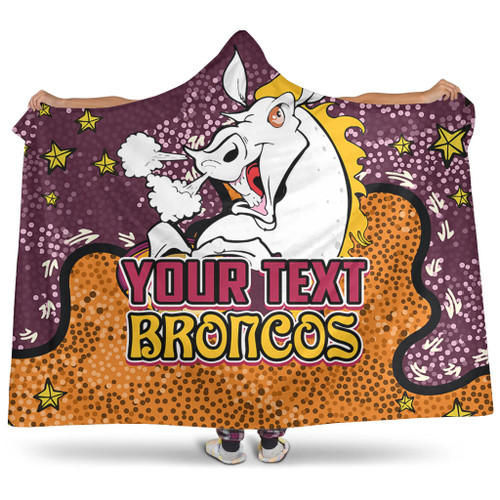 Brisbane Broncos Custom Hooded Blanket - Team With Dot And Star Patterns For Tough Fan Hooded Blanket Brisbane Broncos Custom Hooded Blanket - Team With Dot And Star Patterns For Tough Fan Hooded Blanket