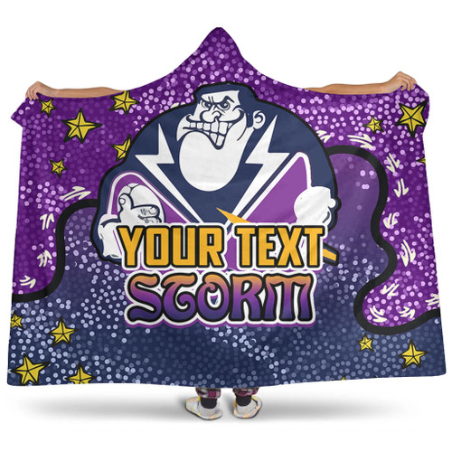 Melbourne Storm Custom Hooded Blanket - Team With Dot And Star Patterns For Tough Fan Hooded Blanket Melbourne Storm Custom Hooded Blanket - Team With Dot And Star Patterns For Tough Fan Hooded Blanket