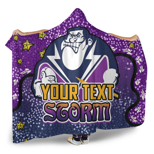 Melbourne Storm Custom Hooded Blanket - Team With Dot And Star Patterns For Tough Fan Hooded Blanket Melbourne Storm Custom Hooded Blanket - Team With Dot And Star Patterns For Tough Fan Hooded Blanket