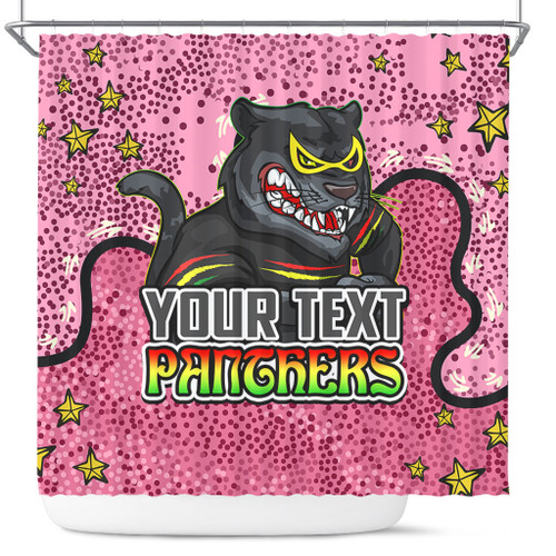 Penrith Panthers Custom Shower Curtain - Team With Dot And Star Patterns For Tough Fan Shower Curtain Penrith Panthers Custom Shower Curtain - Team With Dot And Star Patterns For Tough Fan Shower Curtain