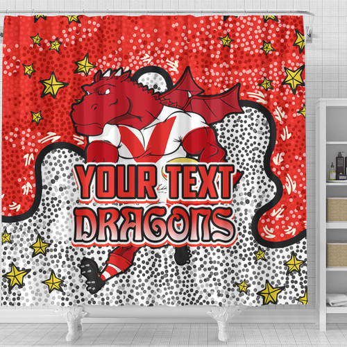 St. George Illawarra Dragons Custom Shower Curtain - Team With Dot And Star Patterns For Tough Fan Shower Curtain St. George Illawarra Dragons Custom Shower Curtain - Team With Dot And Star Patterns For Tough Fan Shower Curtain