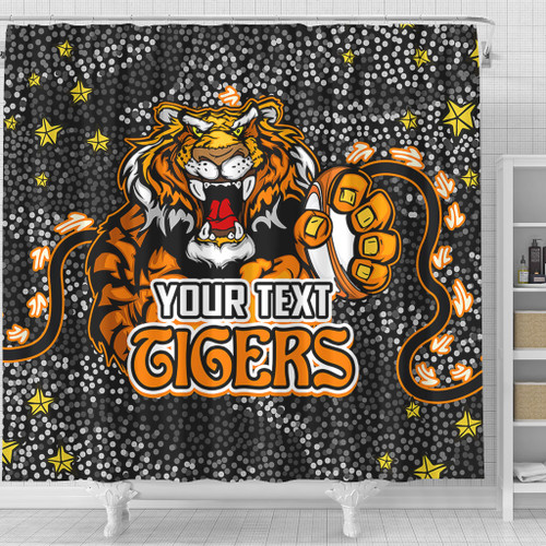 Wests Tigers Custom Shower Curtain - Team With Dot And Star Patterns For Tough Fan Shower Curtain Wests Tigers Custom Shower Curtain - Team With Dot And Star Patterns For Tough Fan Shower Curtain