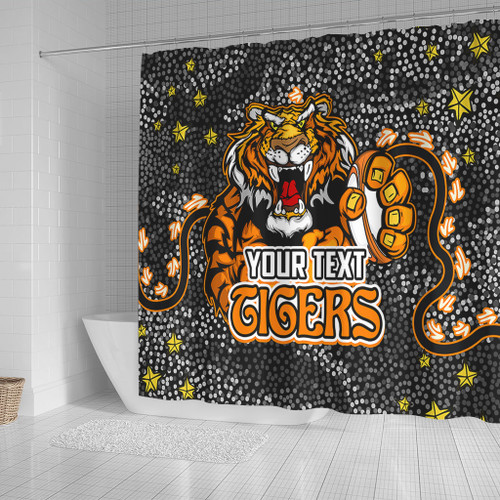 Wests Tigers Custom Shower Curtain - Team With Dot And Star Patterns For Tough Fan Shower Curtain Wests Tigers Custom Shower Curtain - Team With Dot And Star Patterns For Tough Fan Shower Curtain