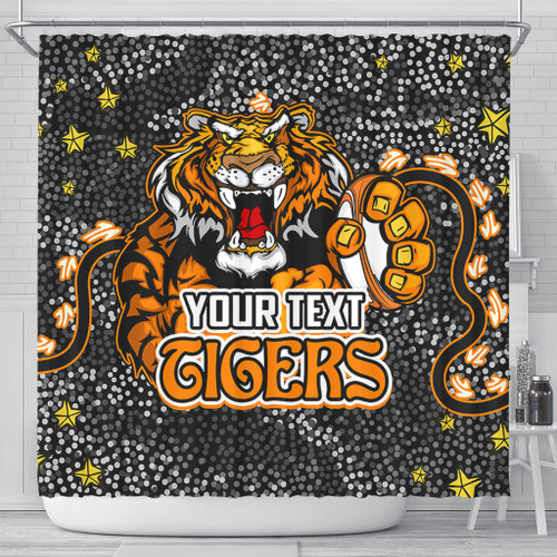 Wests Tigers Custom Shower Curtain - Team With Dot And Star Patterns For Tough Fan Shower Curtain Wests Tigers Custom Shower Curtain - Team With Dot And Star Patterns For Tough Fan Shower Curtain