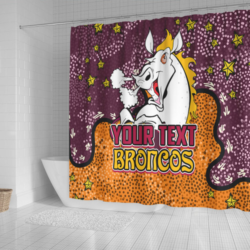 Brisbane Broncos Custom Shower Curtain - Team With Dot And Star Patterns For Tough Fan Shower Curtain Brisbane Broncos Custom Shower Curtain - Team With Dot And Star Patterns For Tough Fan Shower Curtain