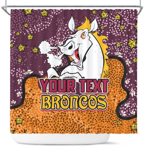 Brisbane Broncos Custom Shower Curtain - Team With Dot And Star Patterns For Tough Fan Shower Curtain Brisbane Broncos Custom Shower Curtain - Team With Dot And Star Patterns For Tough Fan Shower Curtain