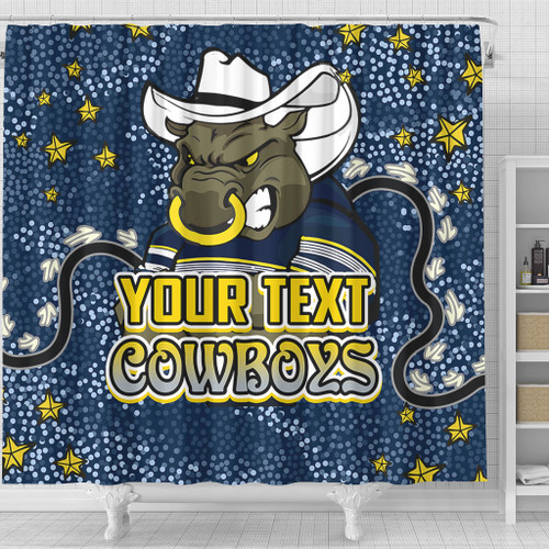 North Queensland Cowboys Custom Shower Curtain - Team With Dot And Star Patterns For Tough Fan Shower Curtain North Queensland Cowboys Custom Shower Curtain - Team With Dot And Star Patterns For Tough Fan Shower Curtain